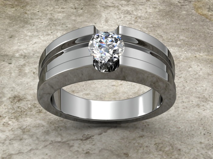 Diamonds ring on white gold body shape the most luxurious