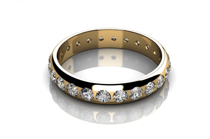 Diamonds ring on yellow gold body shape the most luxurious