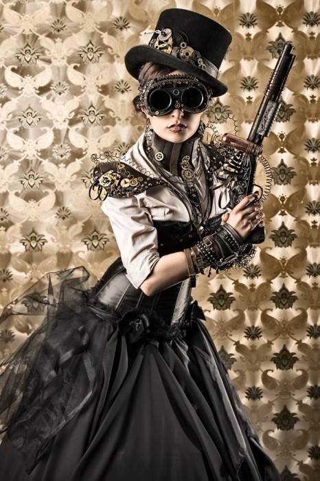 Beautiful steampunk woman