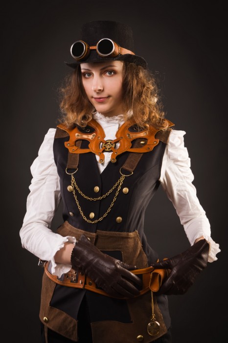 Fashionable steam punk girl