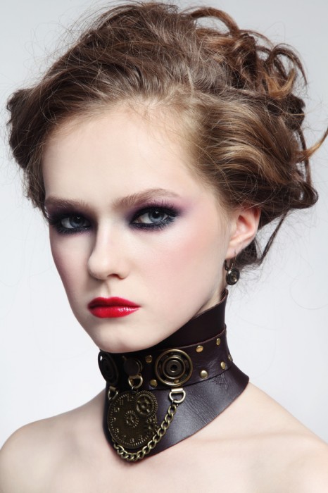 Girl with fancy steampunk collar
