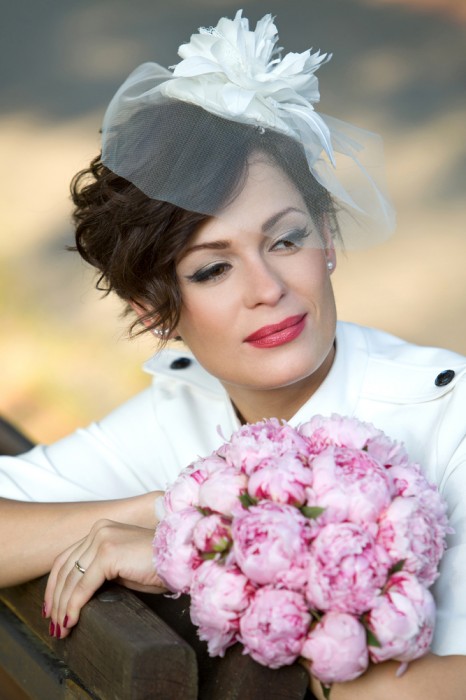 Bride with a bouquet of flowers