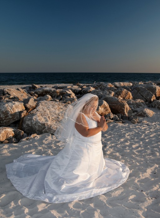 Plus size wedding gowns on the beach