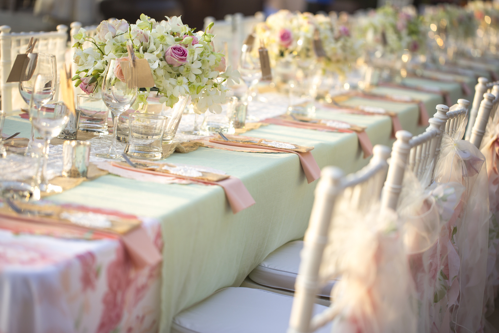 Table setting for an wedding reception