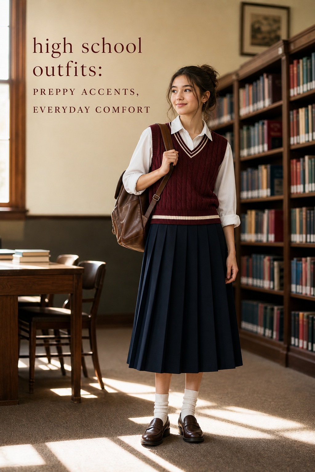 high school outfits with preppy accents and everyday comfort