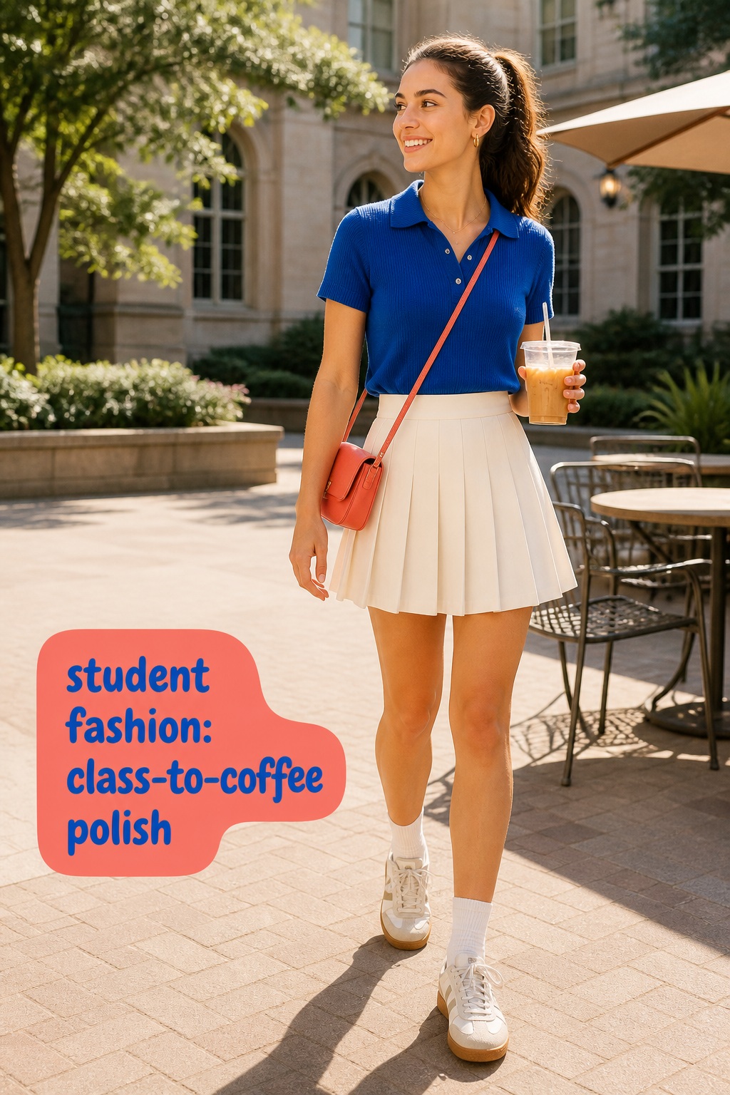 student fashion with tailored trousers and blazer for polished campus events