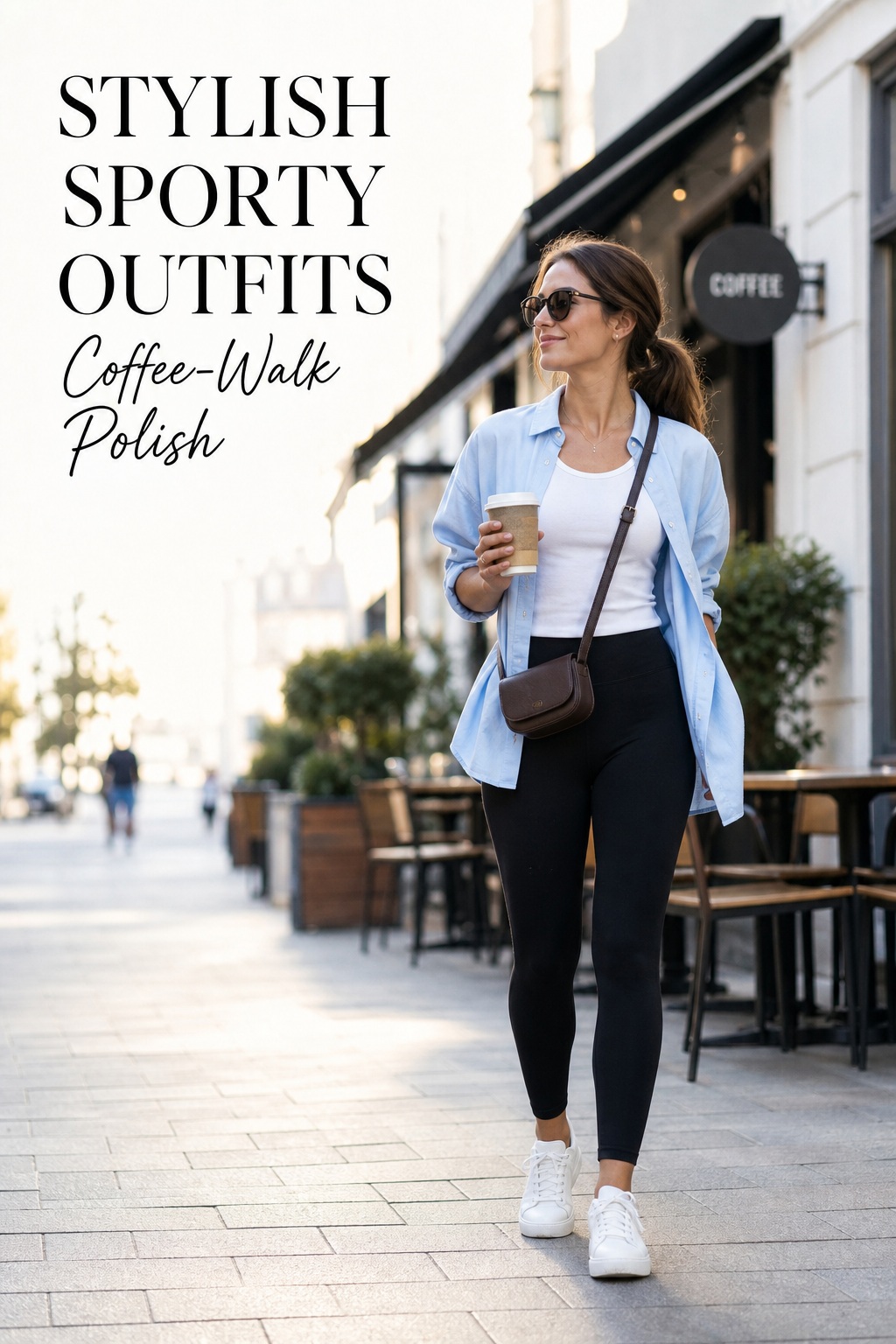 Stylish sporty outfits with track pants, a fitted tank and cropped jacket