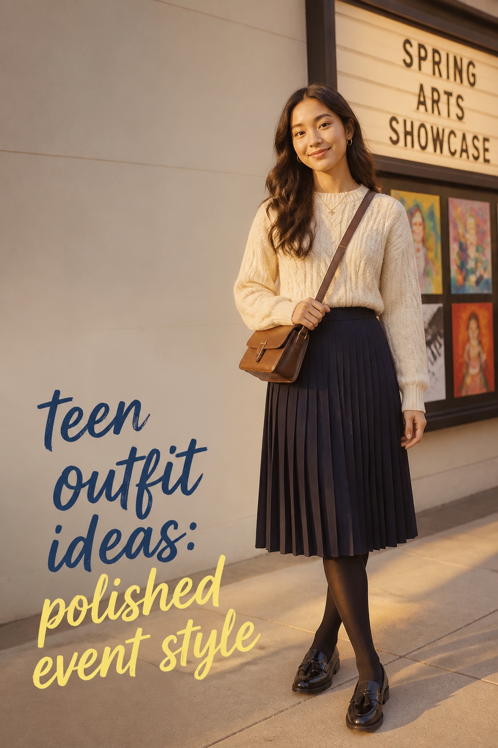 teen outfit ideas school layers with jeans, red cardigan, sneakers, and backpack