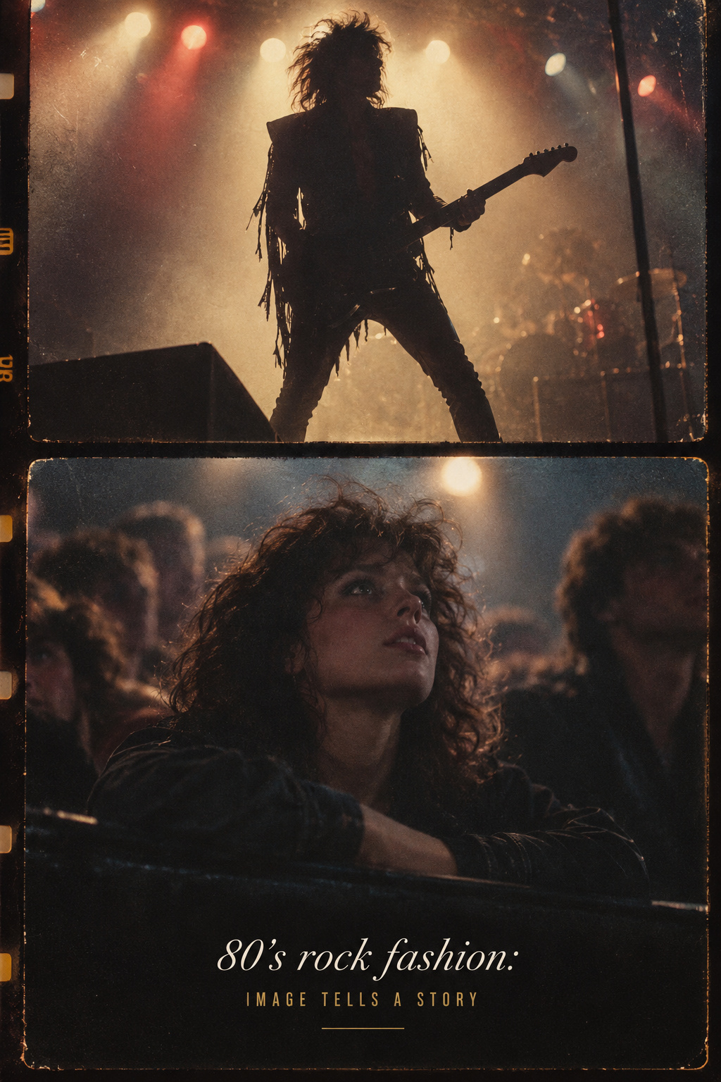 80’s rock fashion shown as performer image and fan response