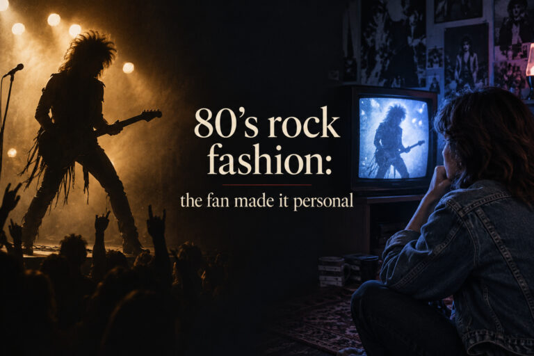 80’s rock fashion from an anonymous stage performer to a fan watching at home